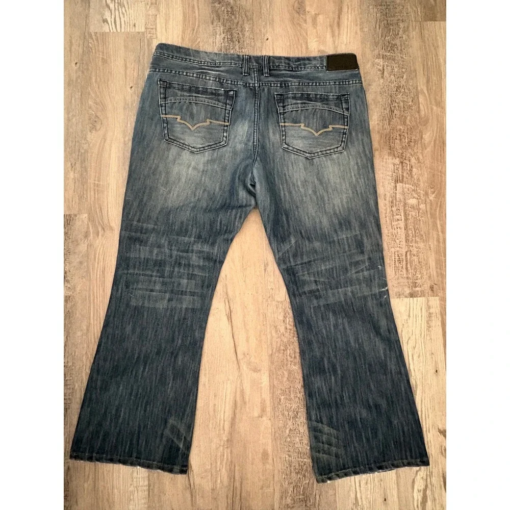 Buffalo David Bitton King Slim Bootcut Jeans Mens 40 Medium Wash Denim Blue